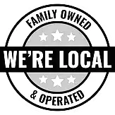 A family owned and operated logo that says `` we 're local ''.
