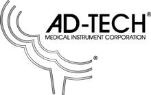 Logo of AD-TECH MEDICAL INSTRUMENT CORPORATION, black text on white background, with a curved, wavy design on the left.