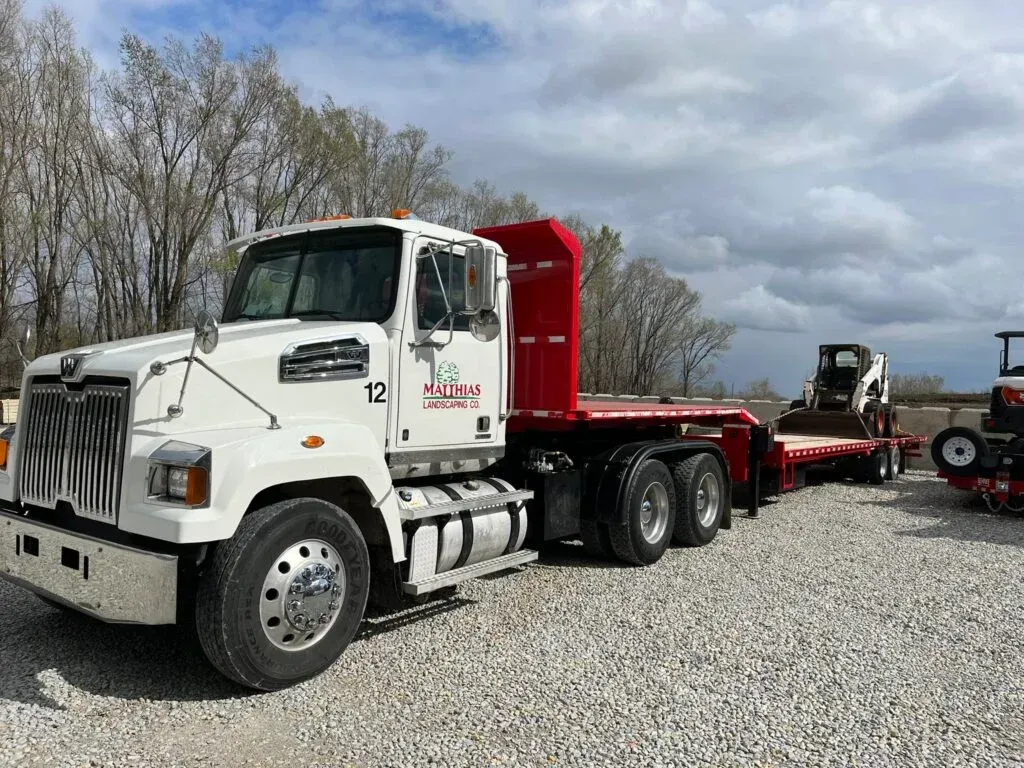 White Semi Truck — Waterloo, IA — Matthias Landscaping Co