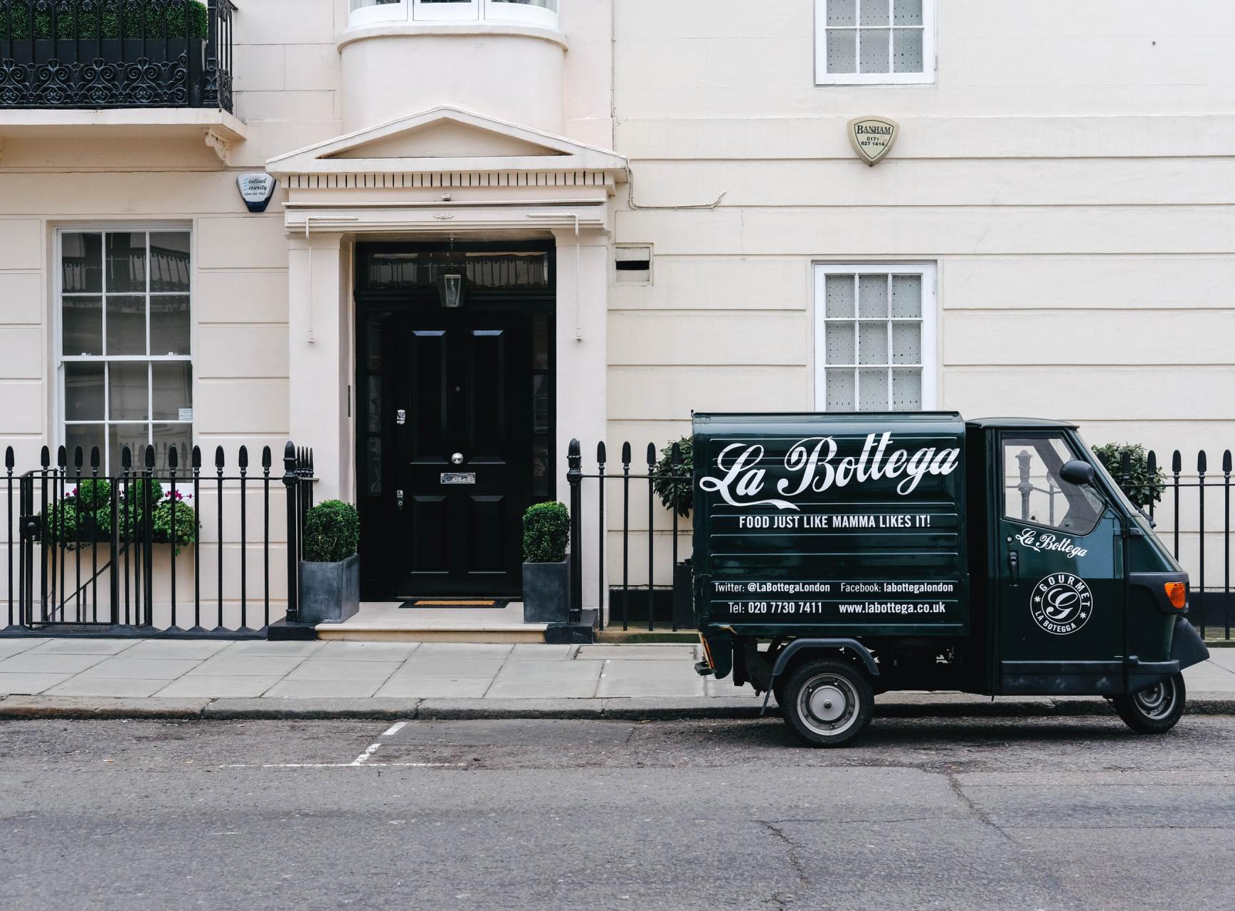 delivery van outside a residence