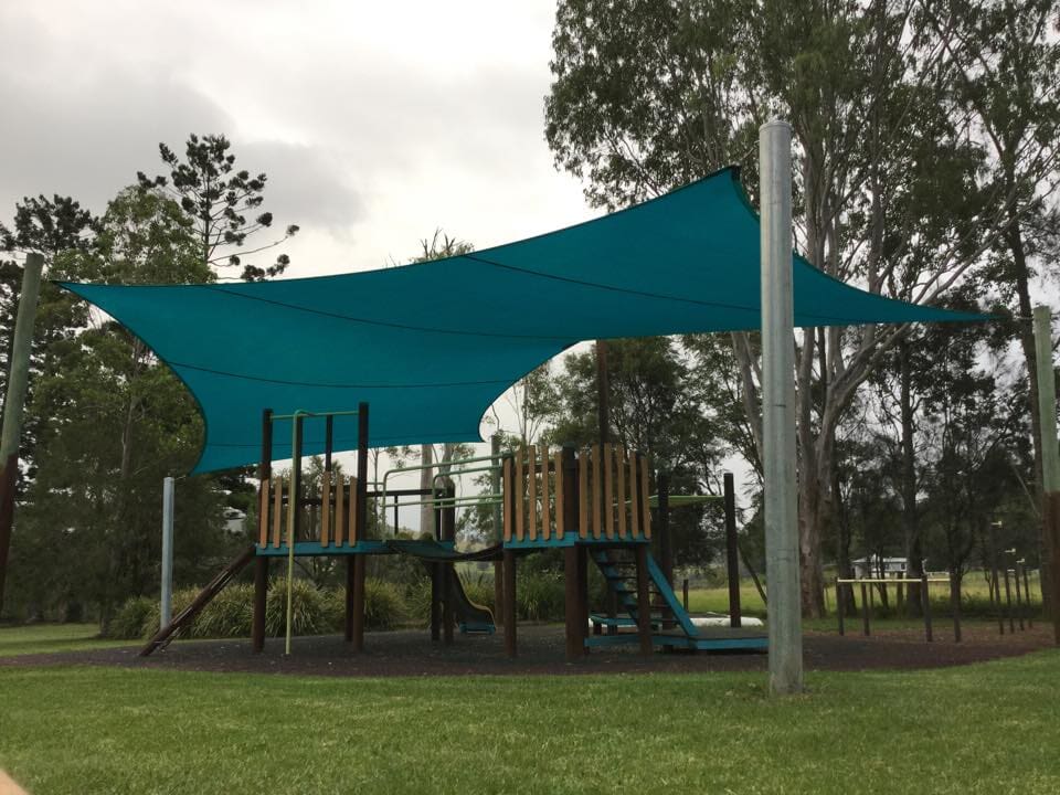 Green Shade Sail Over Playground — Design & Fabrication of Shades in Grafton, NSW