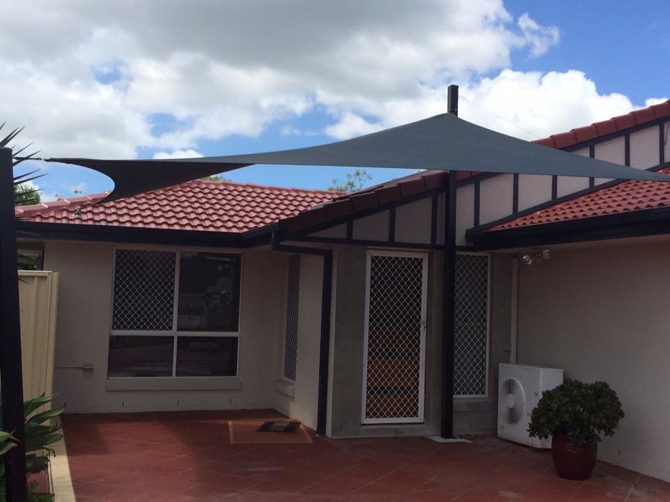 Dark Grey Residential Shade Sail — Design & Fabrication of Shades in Grafton, NSW