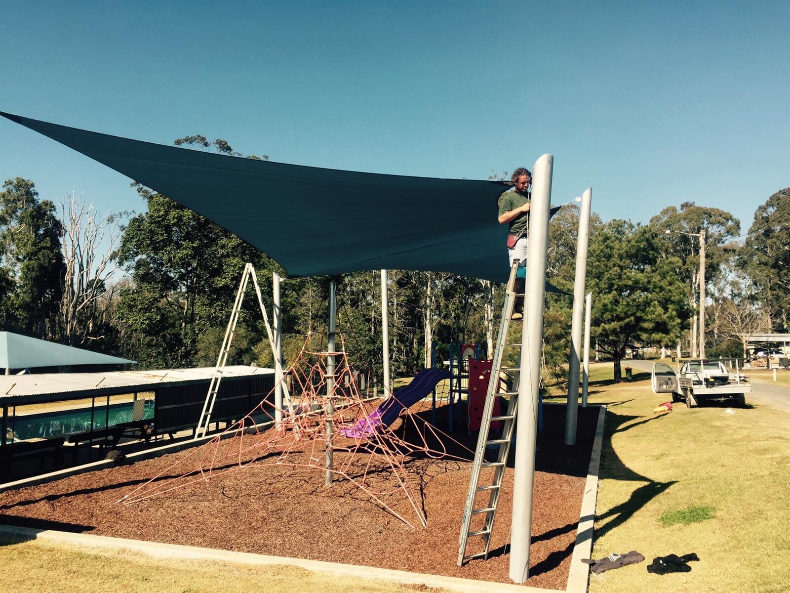 Black Shade Installation — Design & Fabrication of Shades in Grafton, NSW