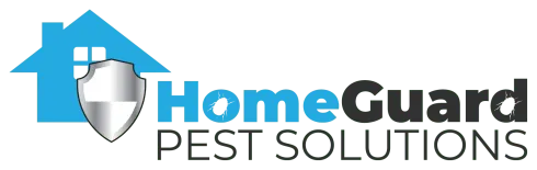 HomeGuard Pest Solutions A logo for HomeGuard Pest solutions with a house and a shield.