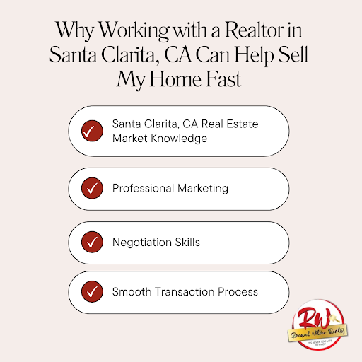 Reasons to work with a realtor in Santa Clarita, CA to sell a home fast: market knowledge, marketing, and negotiation.