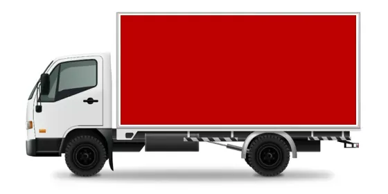 Fully loaded delivery truck