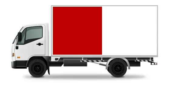Half-loaded delivery truck