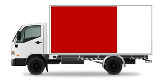 Three-quarter-loaded delivery truck