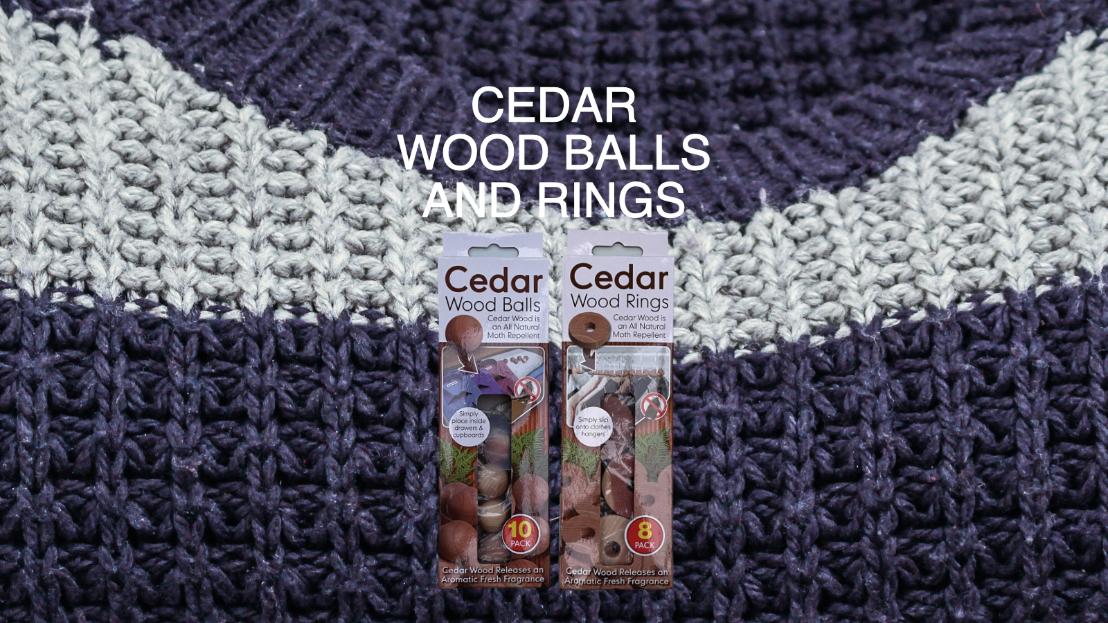 Photo of a woollen garment with Cedar Rings and Balls.