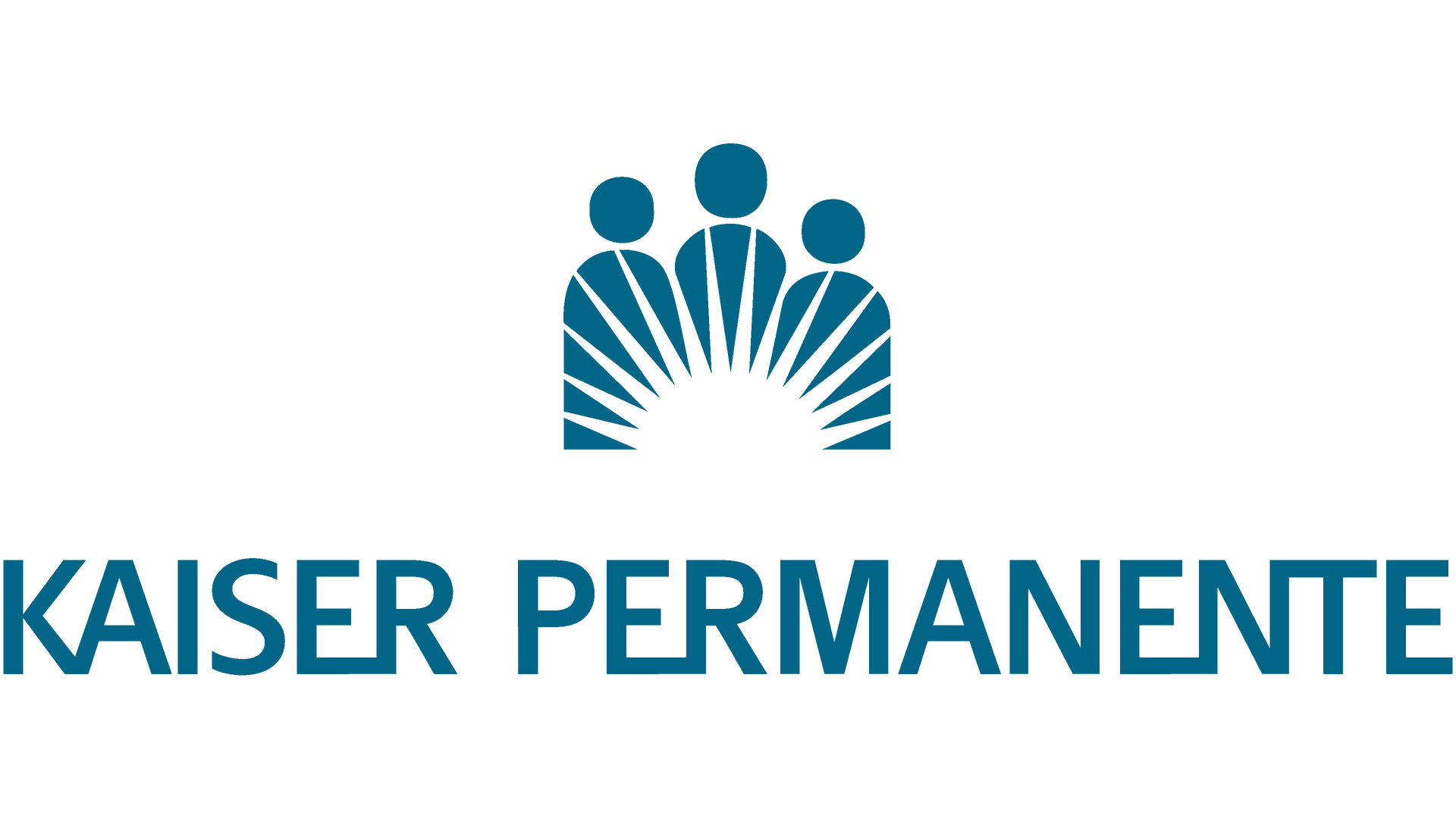 Kaiser Permanente logo: three silhouetted figures above a sunburst design, with the name below.