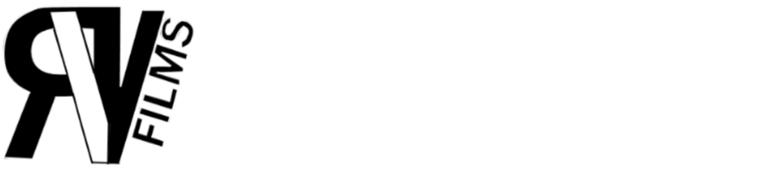 Logo: Black and white "RV" stylized with "FILMS" text.