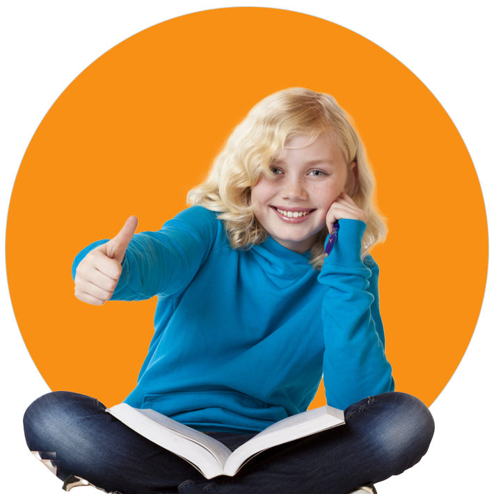 Happy Schoolgirl Sitting with Books | Raynham, MA | Sunflower Development Center LLC