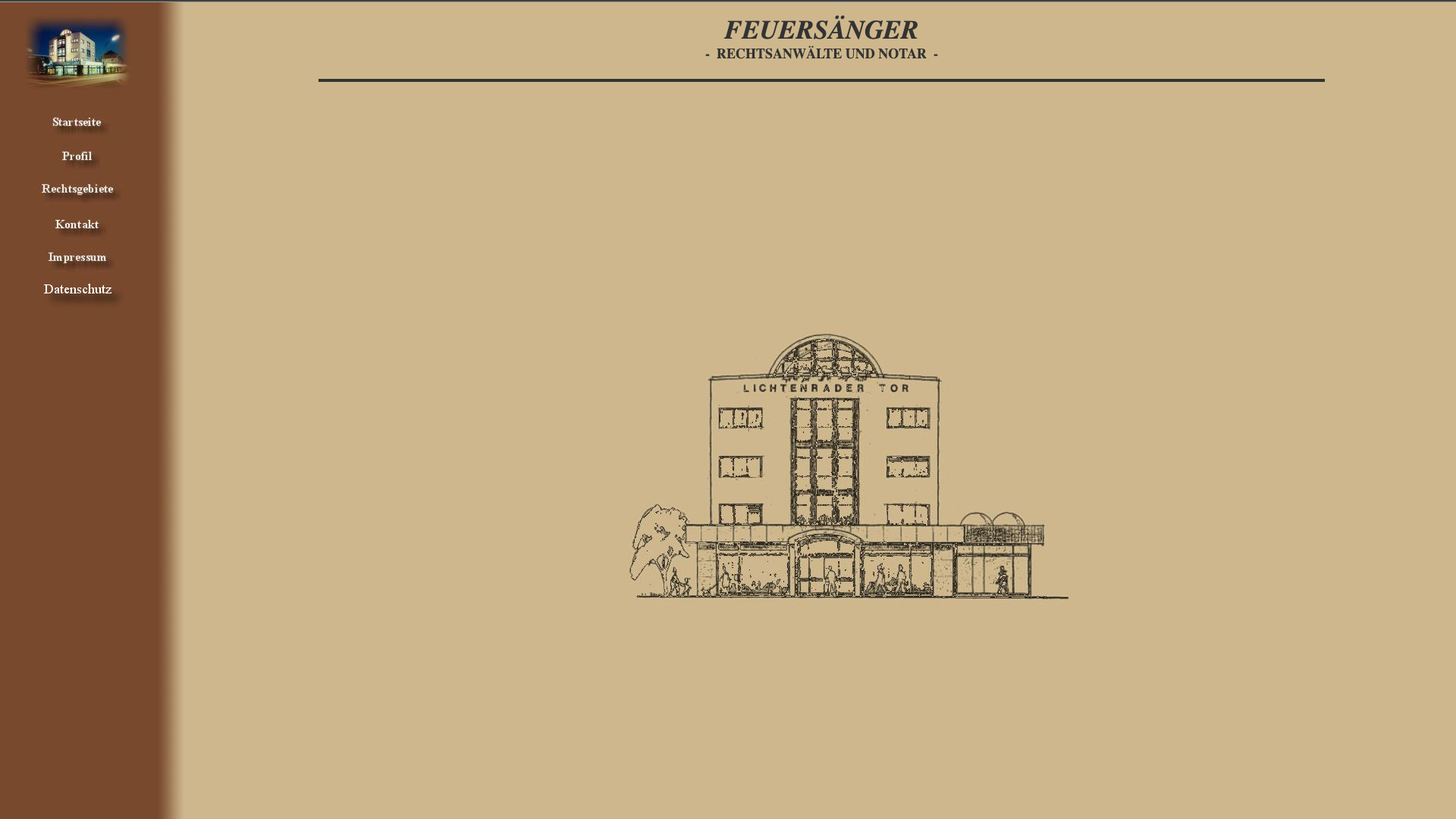 Die alte Website der Rechtsanwaltskanzlei & Notariat Feuersänger