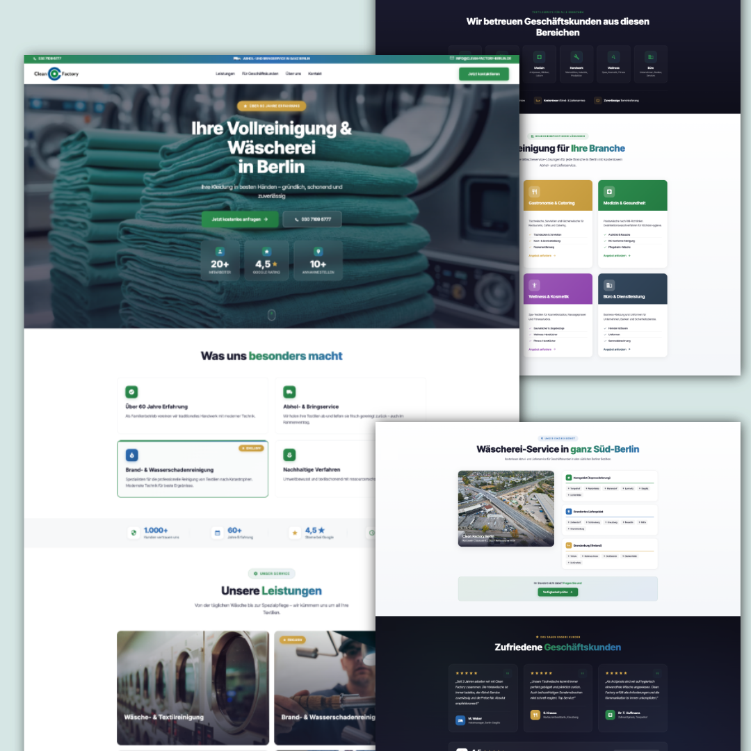 Clean Factory - Website Mockup