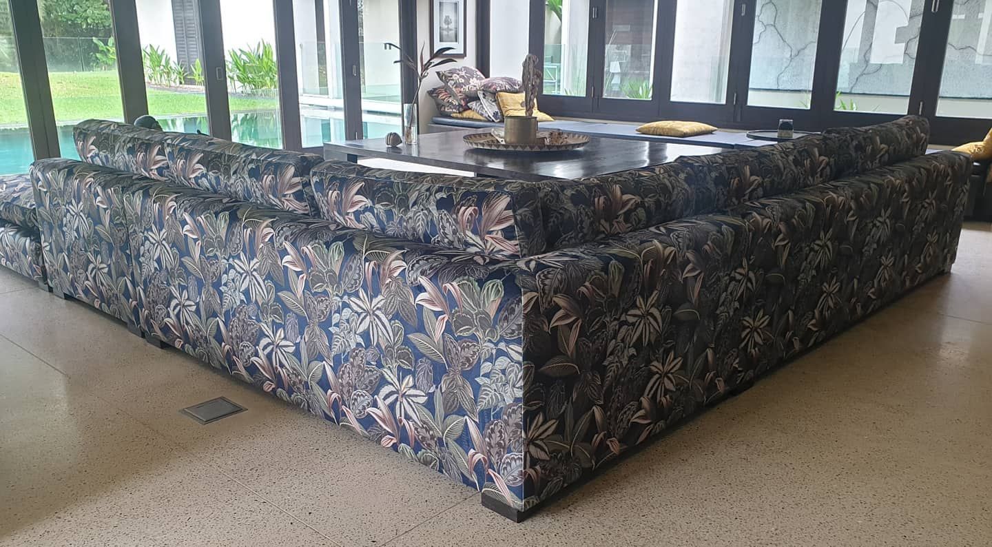 Black Patterned Lounge— New & Replacement Upholstery in Smithfield, QLD
