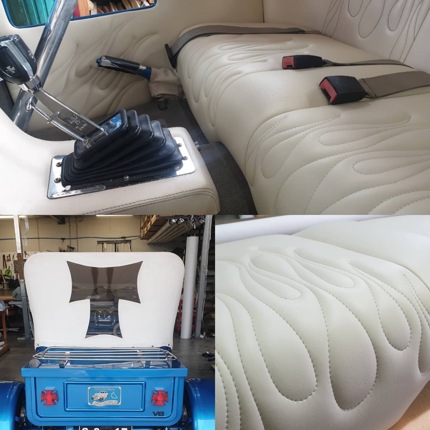 A Collage of Photos Showing the Interior of a Car — Coastal Coverings In Smithfield, QLD