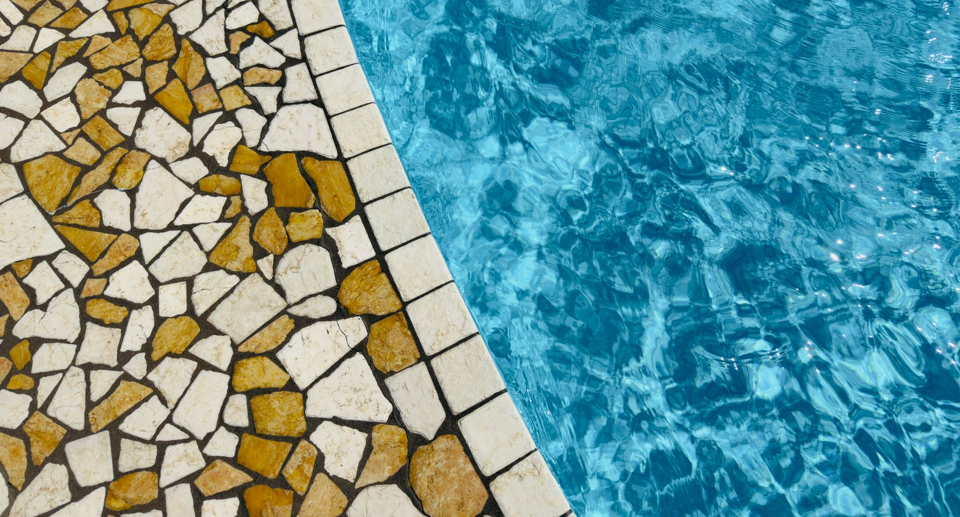 Clean blue water in pool