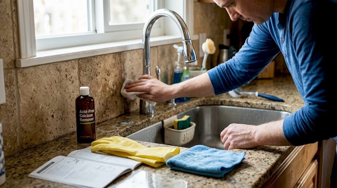 Eco cleaner on stone surface