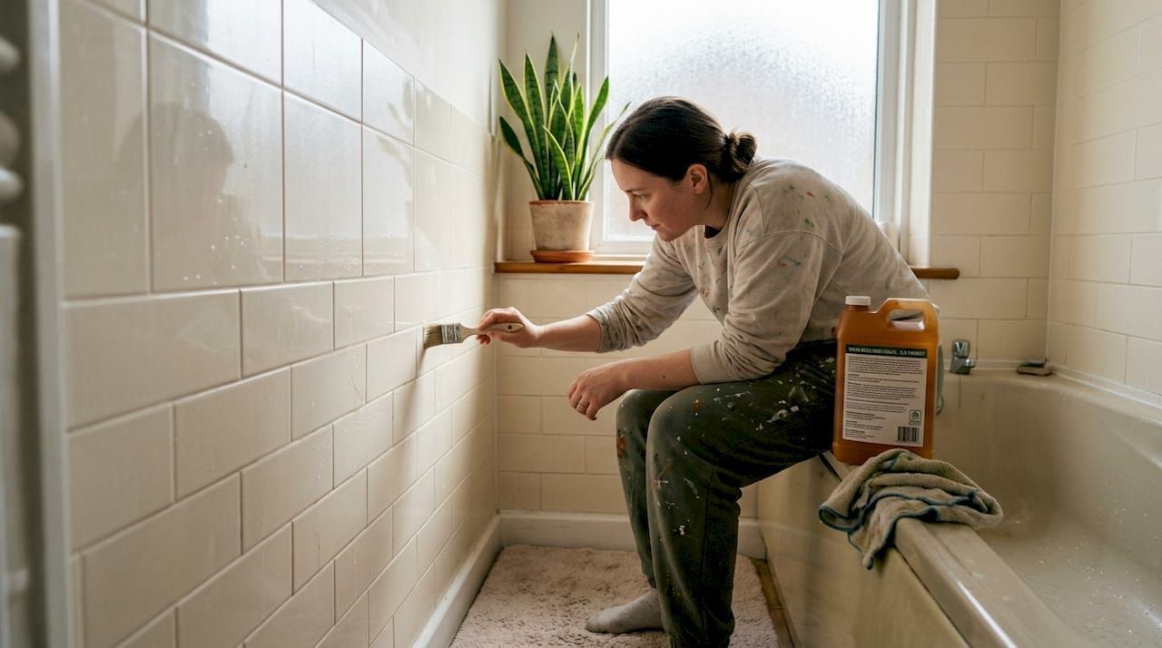 Eco-friendly bathroom tile sealing process