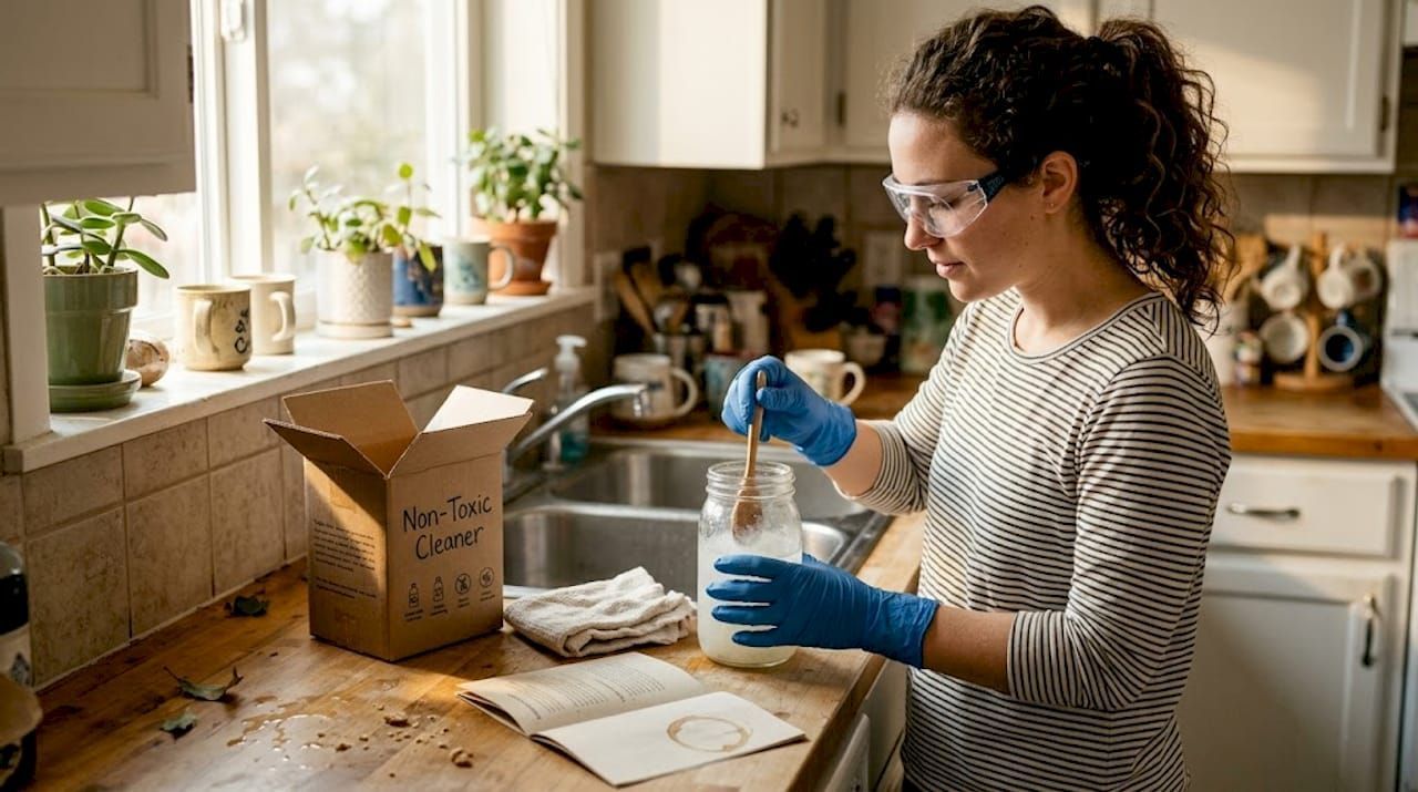 Eco-friendly grout cleaning on tile