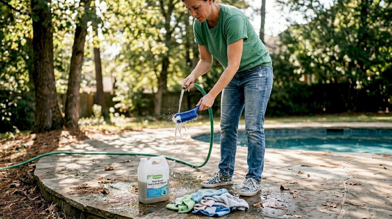 Eco-friendly pool tile and stone maintenance