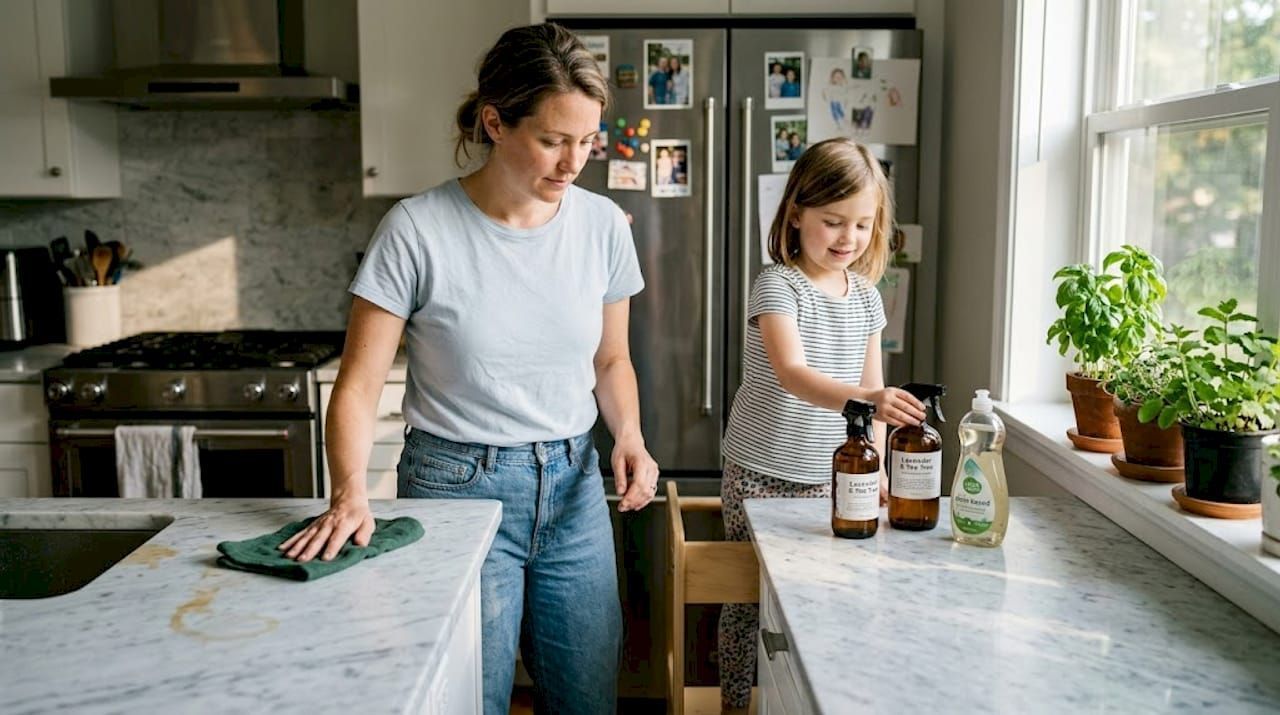 Natural surface cleaning with eco product