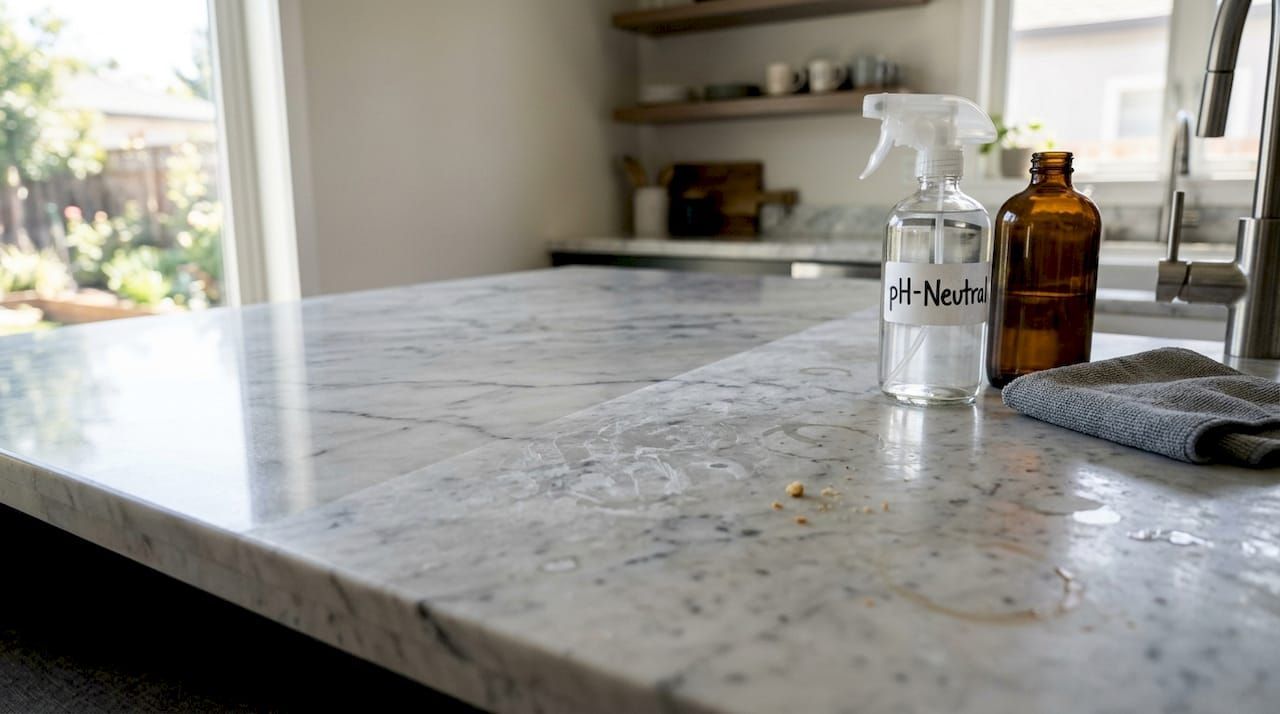 Non-acidic cleaner for pool and stone surfaces