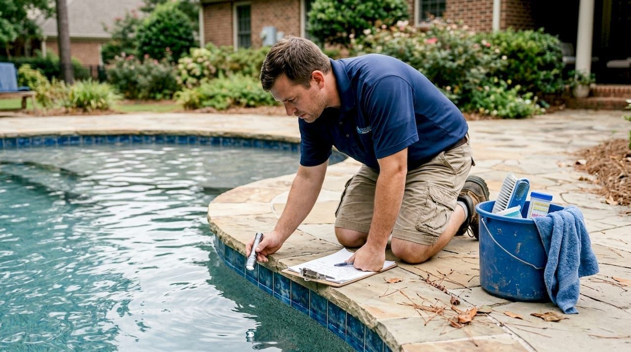 Plant-based cleaning of pool surfaces and stone