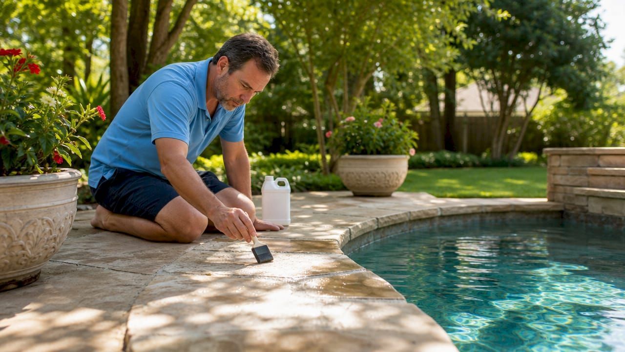 Pool tile protection application