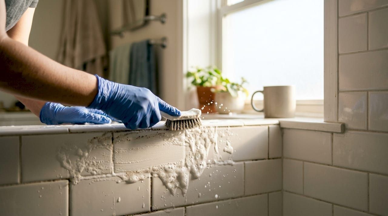Recoloring tile grout