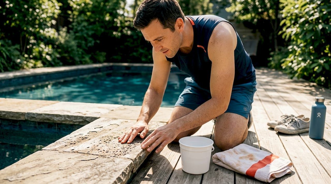 Restoring pool stone surface