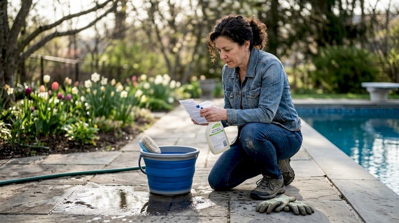 Sealing natural stone around a pool area
