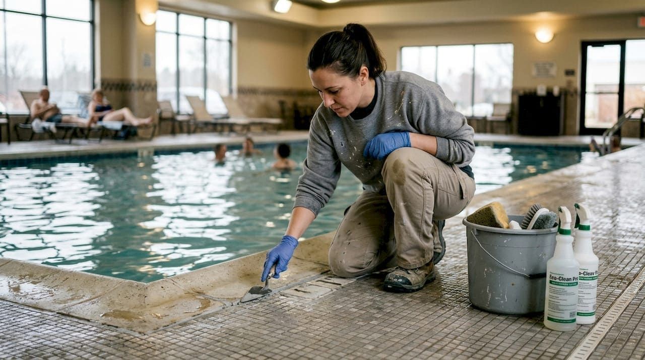 commercial pool tile cleaning