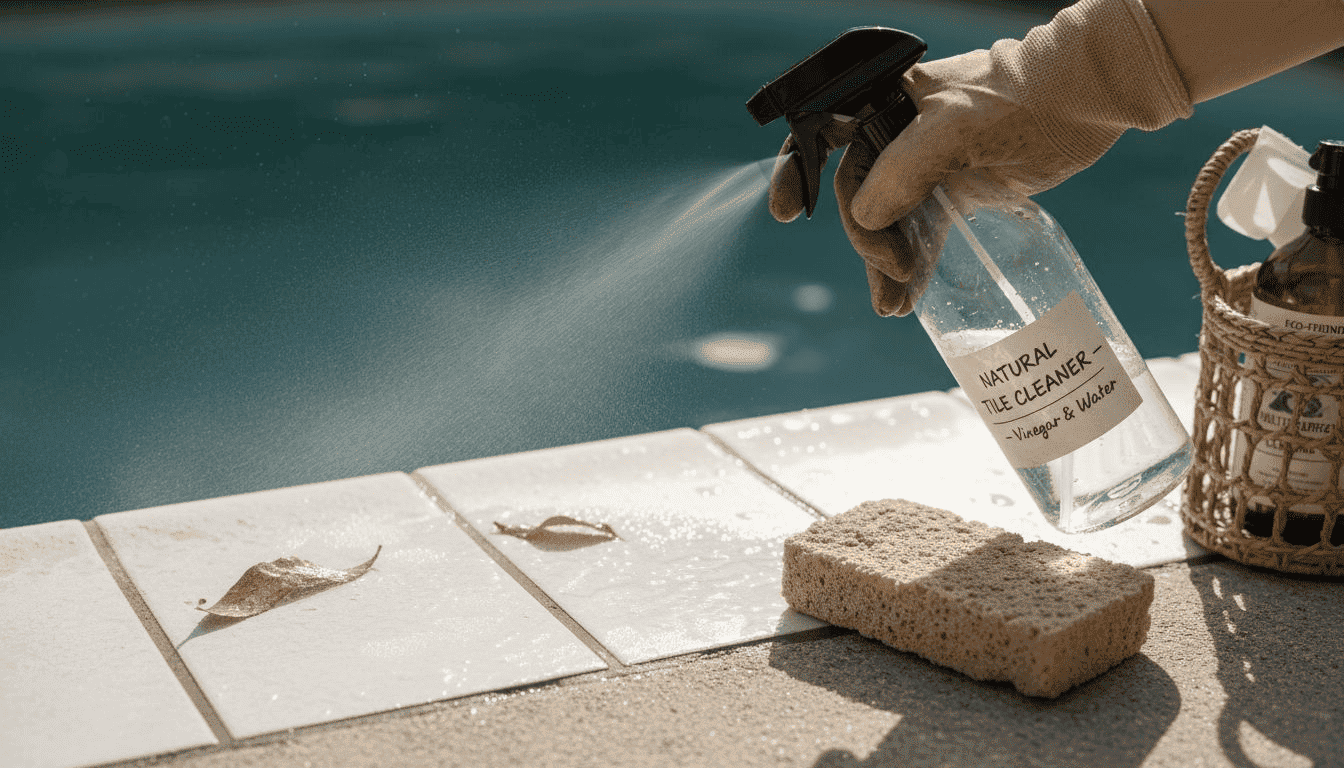 natural pool tile cleaning