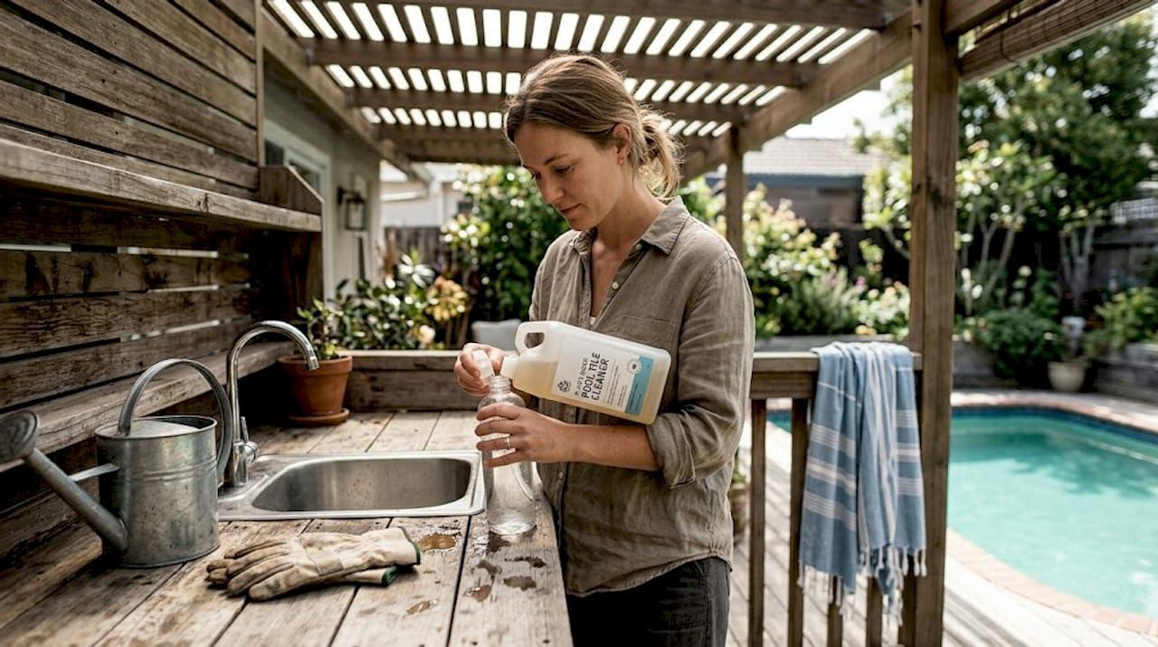 white scale on pool waterline