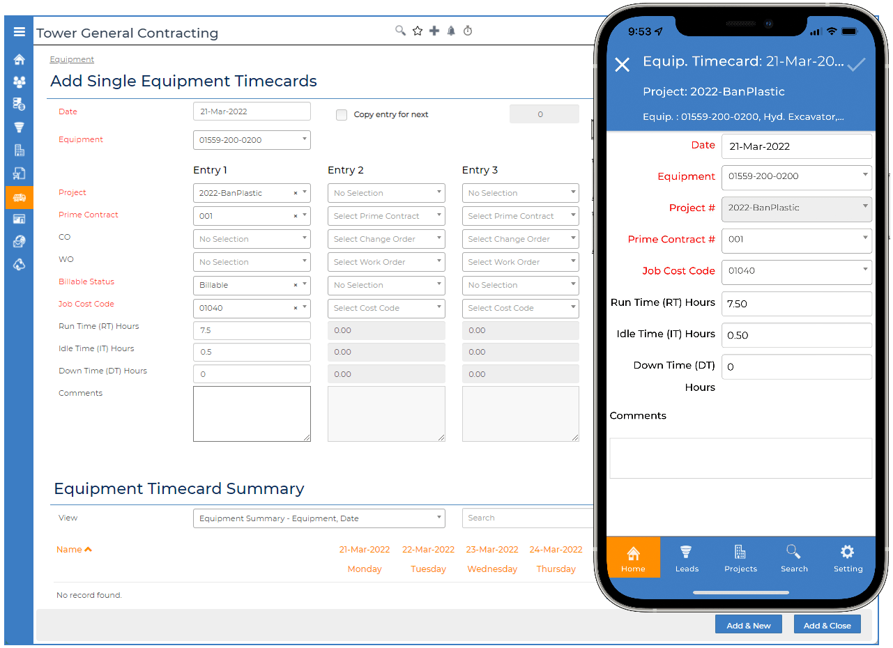 Construction Equipment Tracking Software | Corecon Technologies, Inc