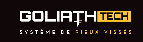 Le logo de goliath tech est noir et jaune