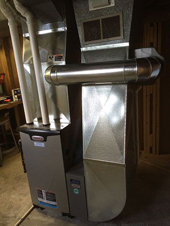 A picture of a heating and cooling system in a house.