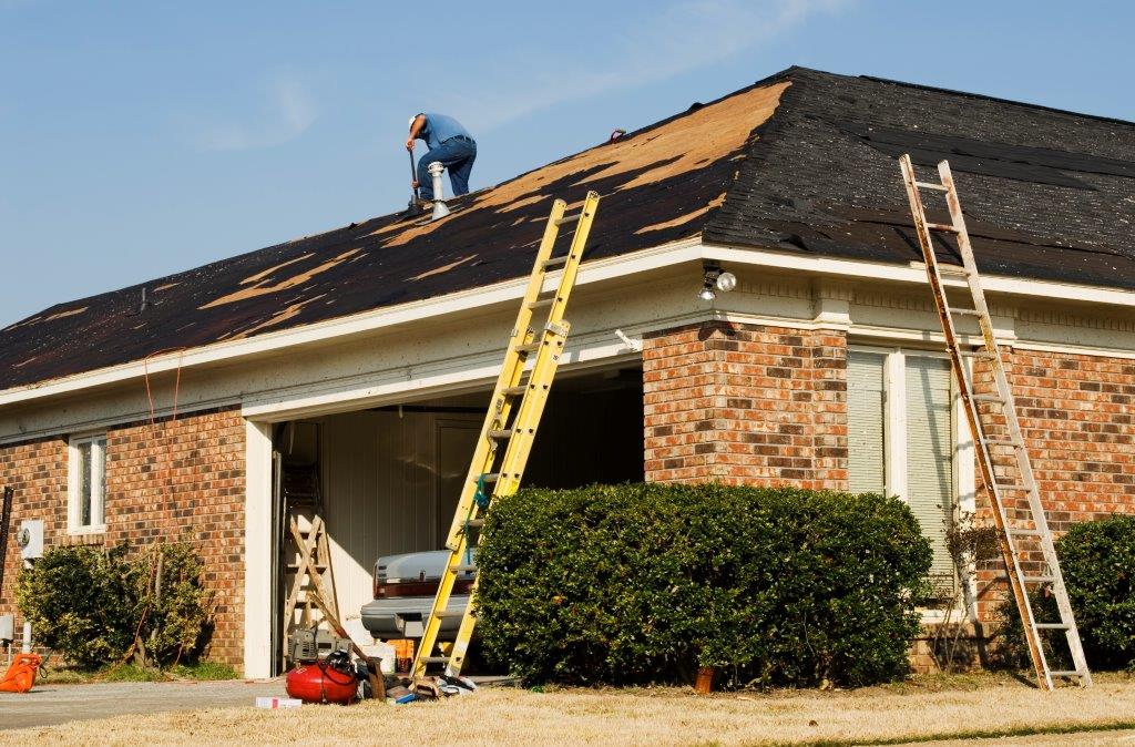 storm damage roof repair happening in Converse, TX