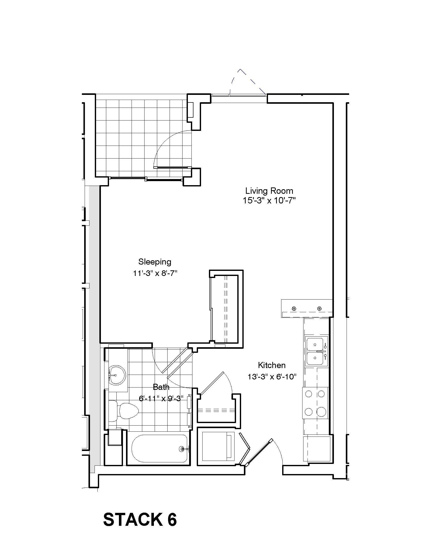t lofts studio floor plan