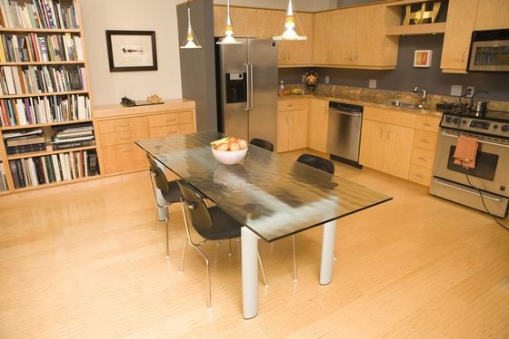 kitchen with glass table