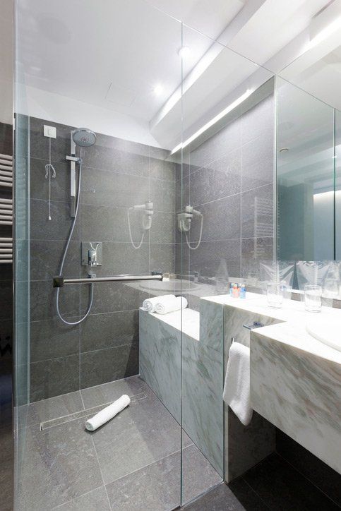 bathroom with glass shower