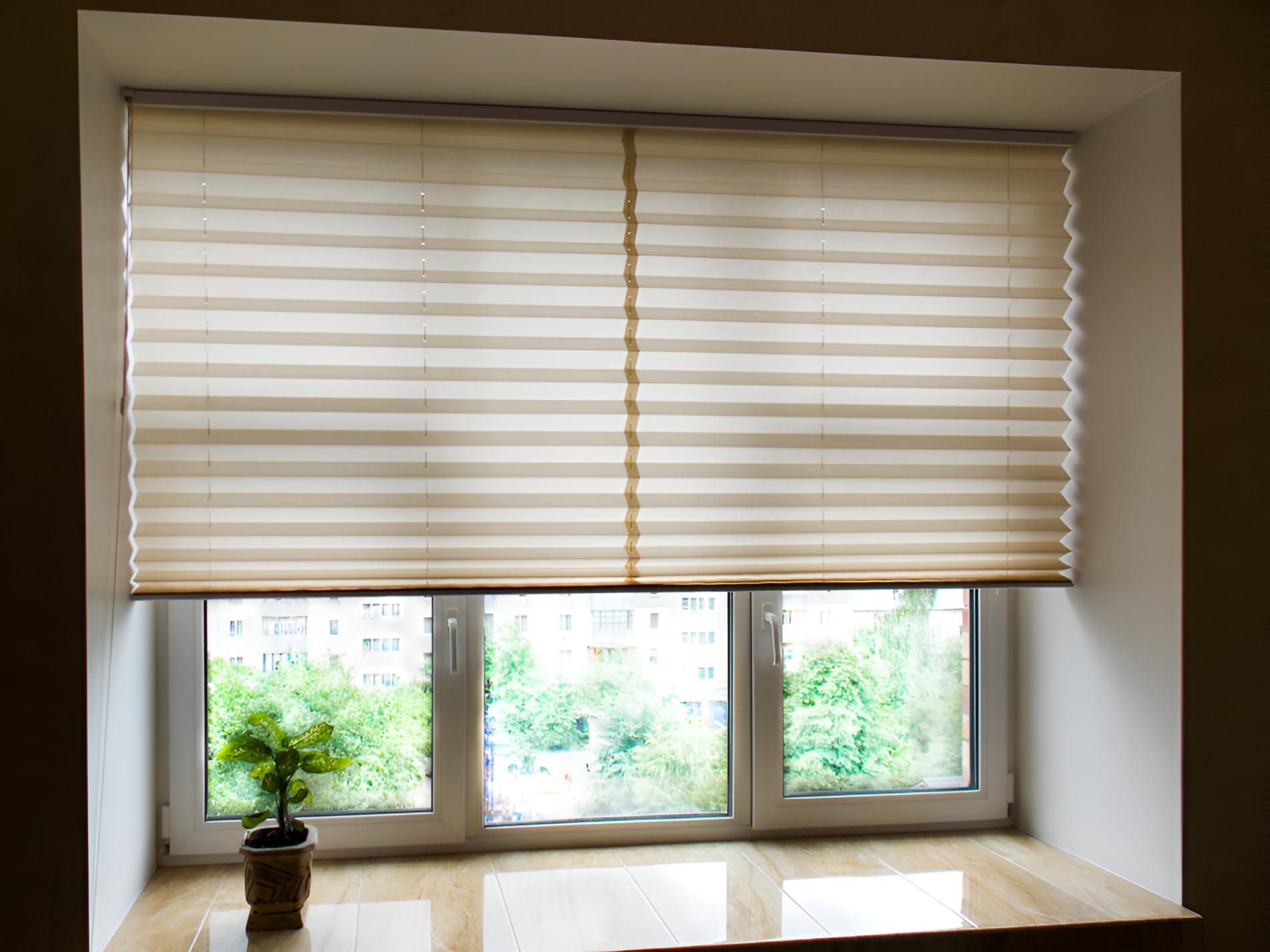 A Window With Blinds on It and a Potted Plant — Lismore Curtains & Blinds In Ballina, NSW