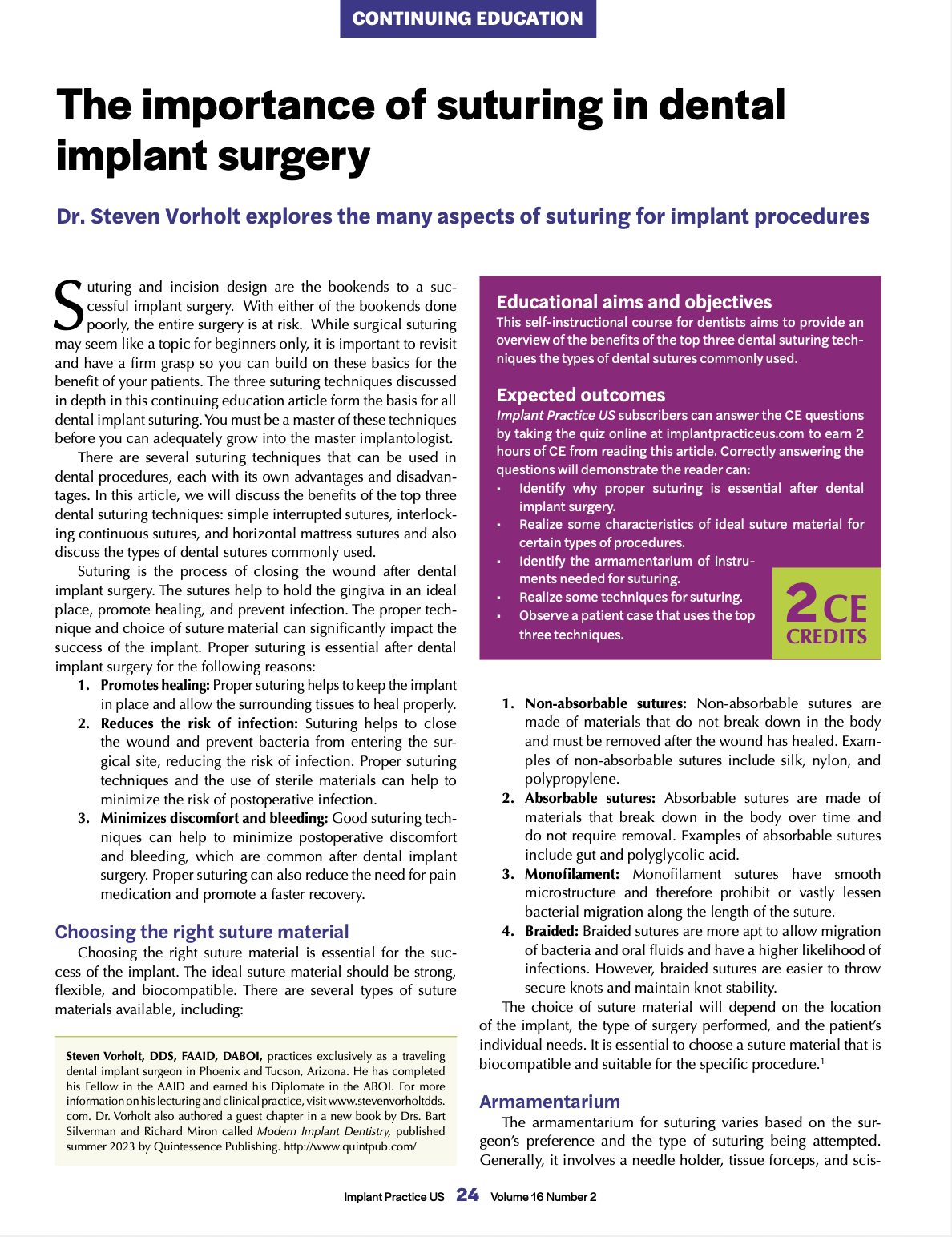 First page of the article, 