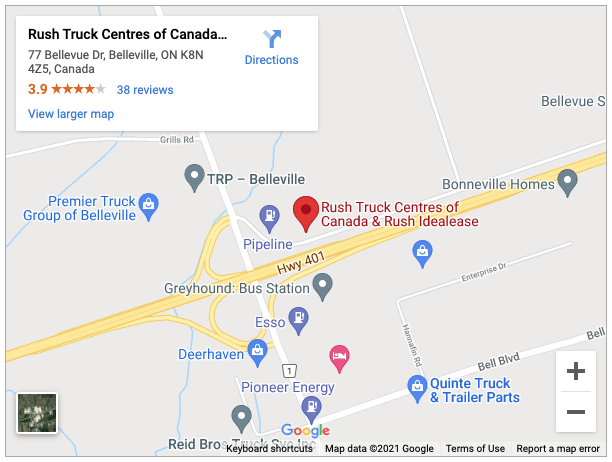 Rush Trucks location map image