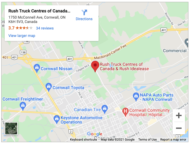 Rush Trucks location map image