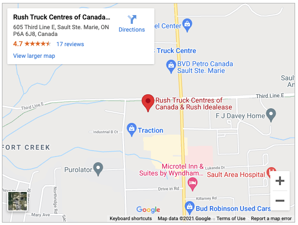 Rush Trucks location map image