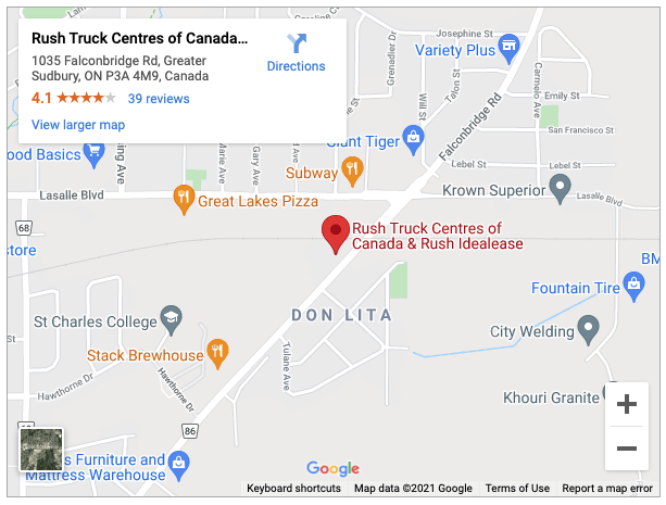Rush Trucks location map image