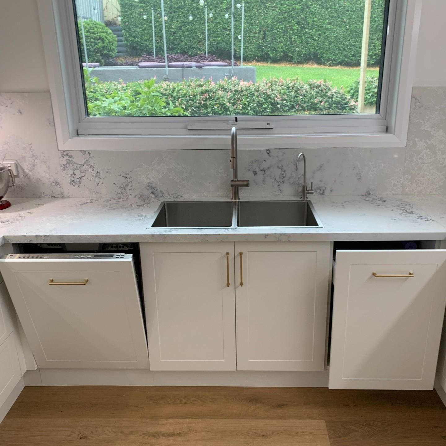 A Kitchen With a Sink, Dishwasher, and Window — The Kitchen Centre In The Entrance, NSW