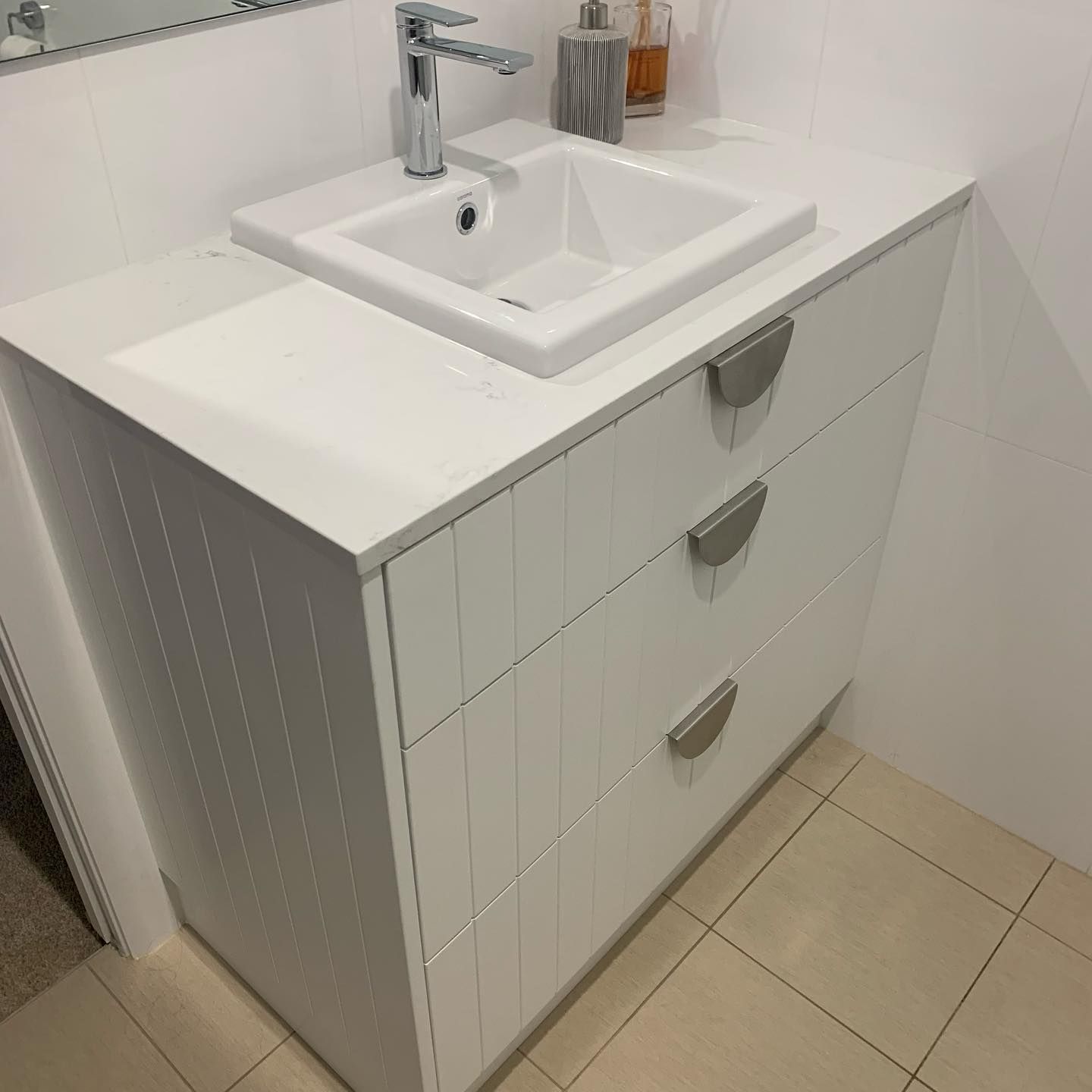 A White Bathroom Vanity — The Kitchen Centre In Tuggerah, NSW
